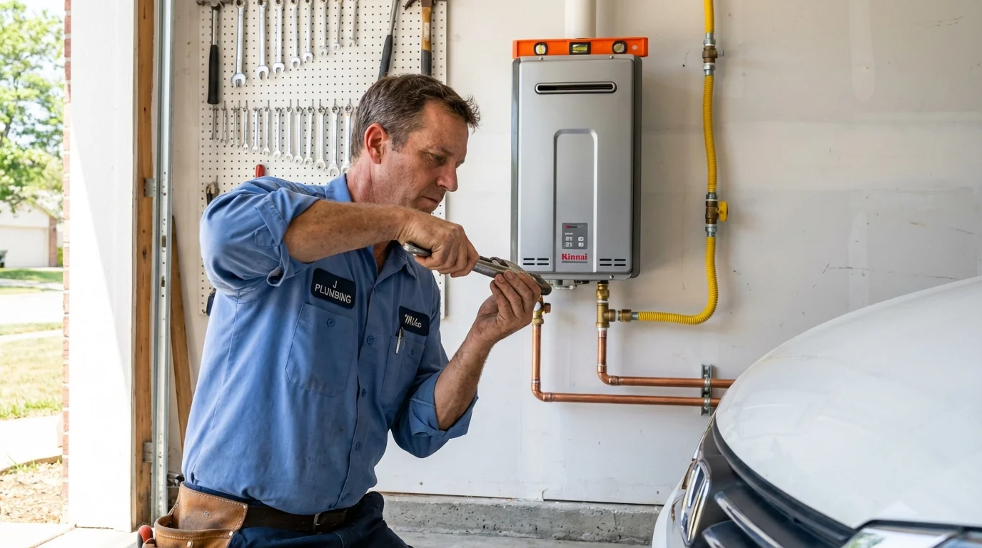 Tankless water heater installation by a Johns Plumbing LLC plumber in Dundalk